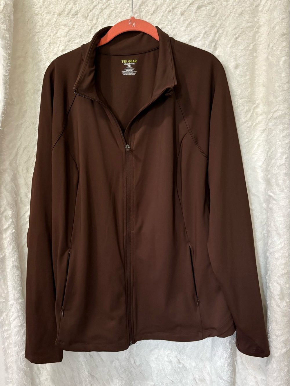 tek gear Womens Chocolate Brown Full-Zip Performance Jacket